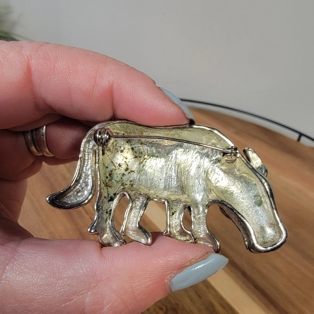 Vintage Buffalo Brooch Pin Metal 1970s - Picture 7 of 11